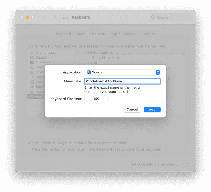 Add keyboard shortcut